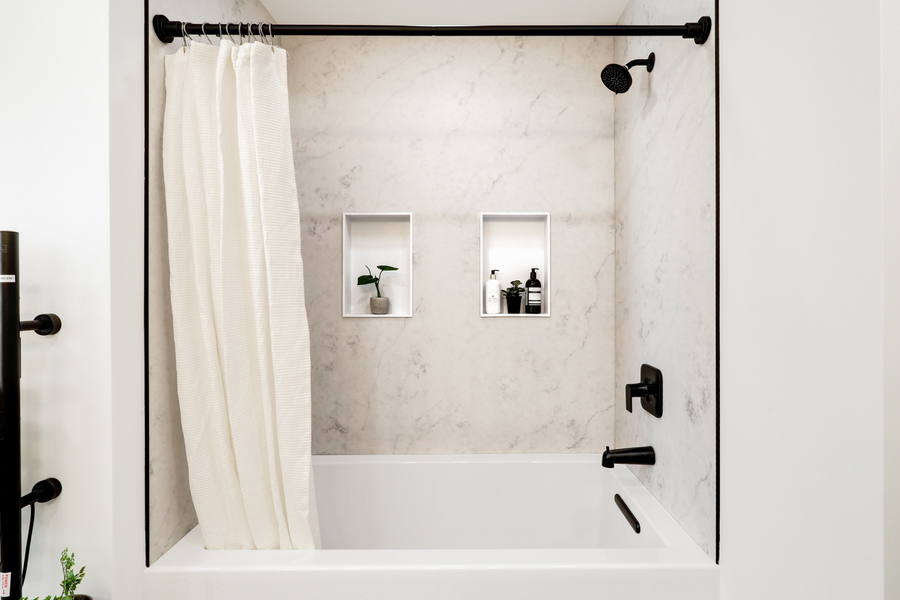 Lancaster Primary Bathroom Remodel with tyvarian tile